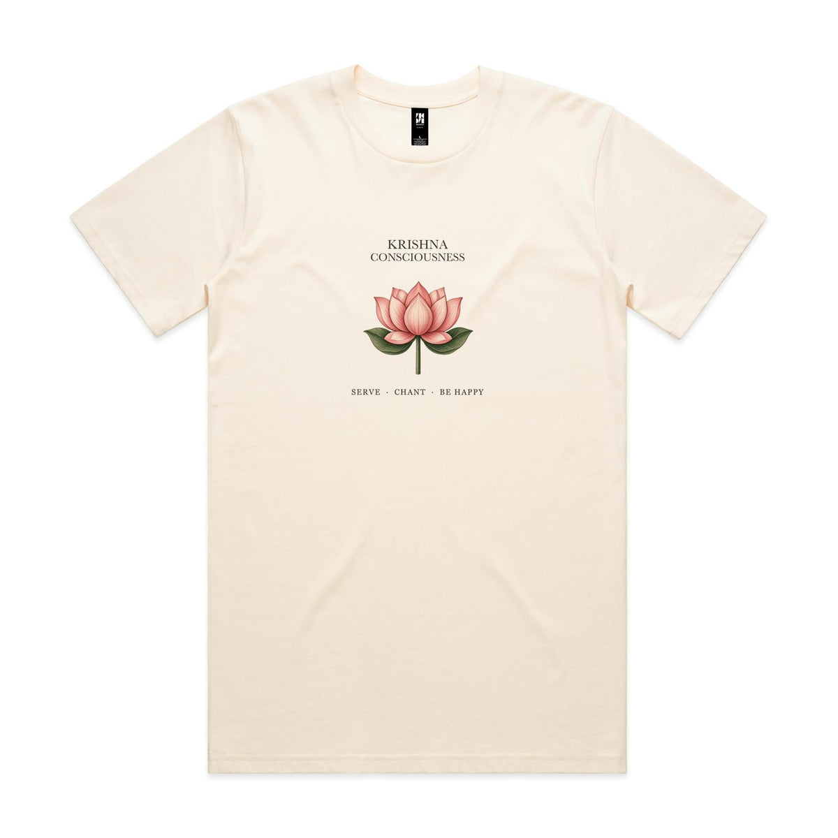 Krishna Consciousness Lotus Tee — Ecru