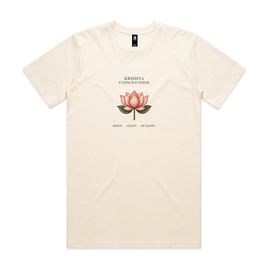 Krishna Consciousness Lotus Tee — Ecru