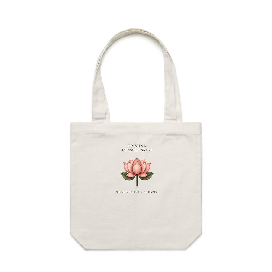 Krishna Consciousness Lotus Tote — Cream