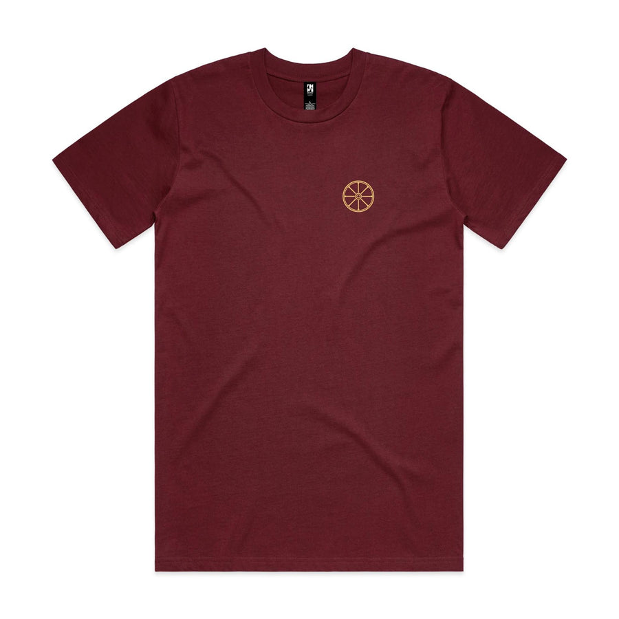 Jagannath Statement Tee — Burgundy